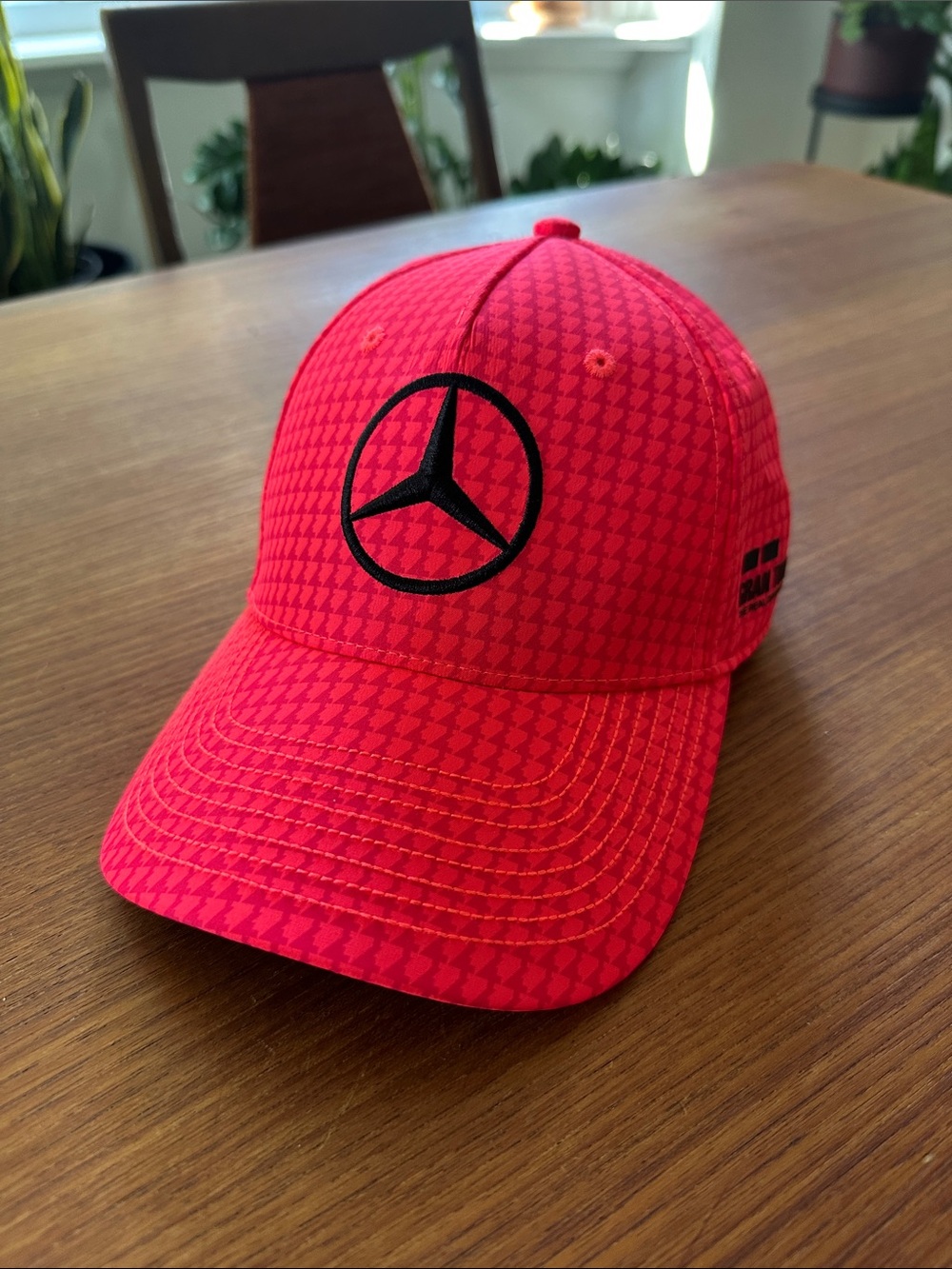 Lewis Hamilton Mercedes-Benz Red Houndstooth Logo Cap Miami GP 2023